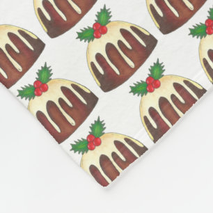 Sugar Plum Pudding Christmas Holiday Party Dessert Fleece Blanket