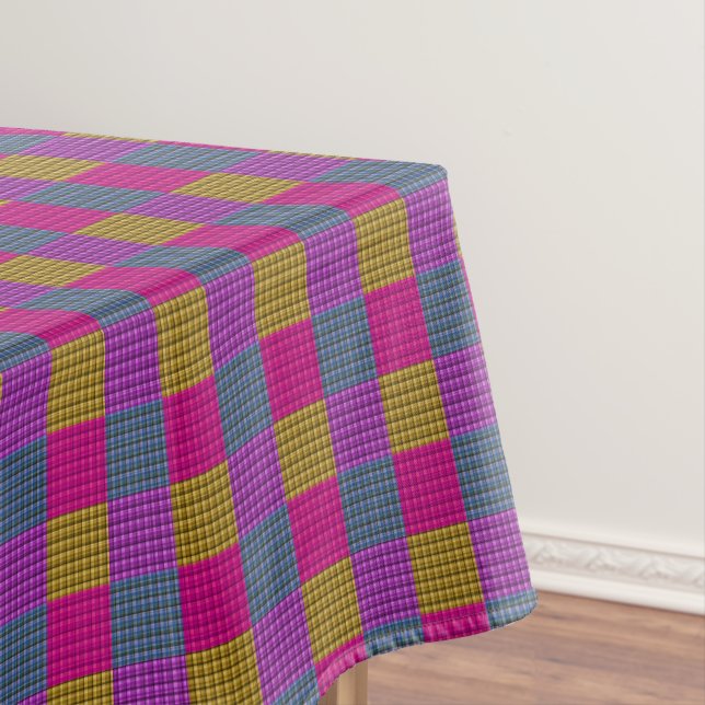 Sugar Plum Tartan Print, Tablecloth (In Situ)