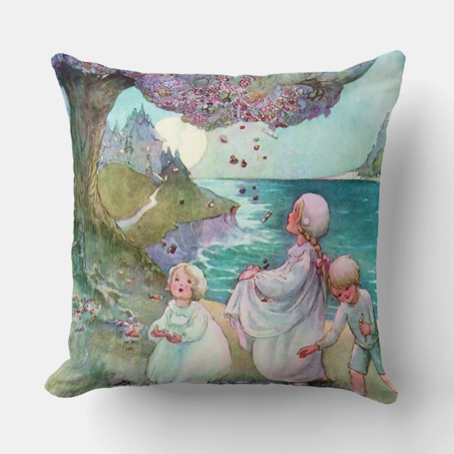 Sugar Plum Tree Children Anne Anderson Fine Art Cushion (Front)