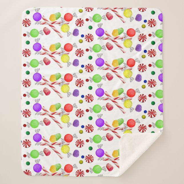 Sugar Plums Christmas Sherpa Blanket (Front)