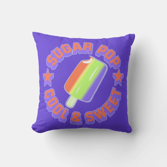 Sugar Pop Cartoon Ice Cream Reversible Cushion (Front)
