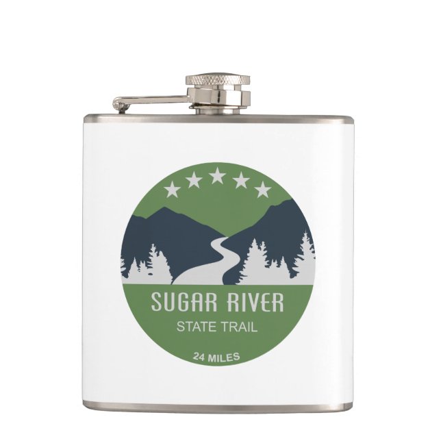 Sugar River State Trail Wisconsin Hip Flask (Front)