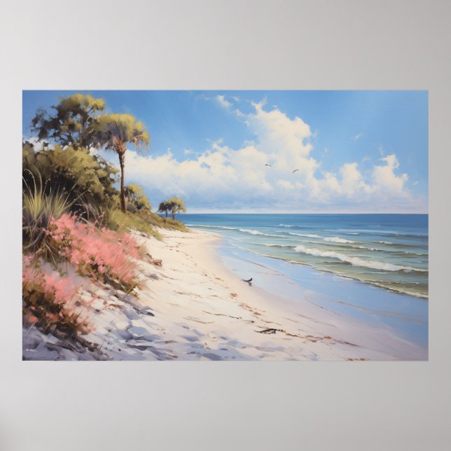 Sugar Sand Beaches of Boca Grande Oil Painting Poster (Front)