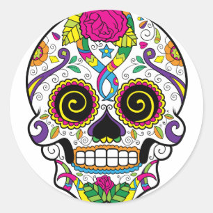 Sugar Skull 44 Square and Round Stickers