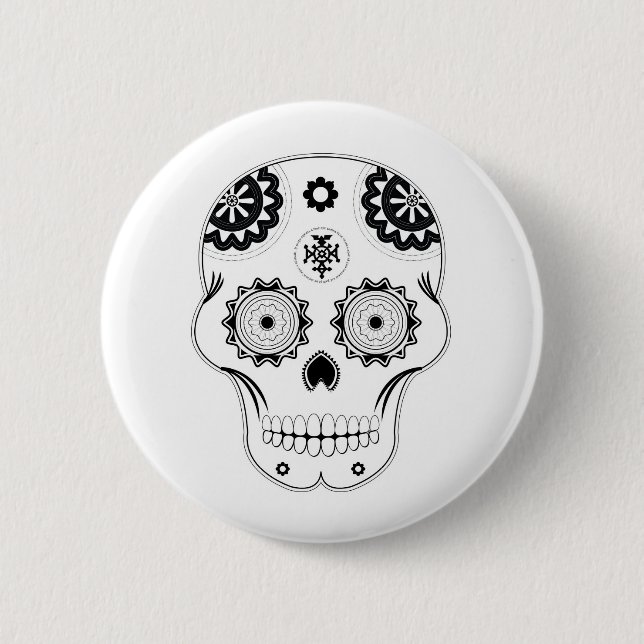 Sugar Skull 6 Cm Round Badge (Front)