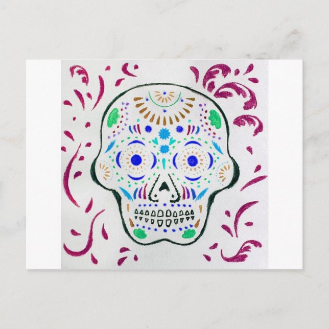 Sugar Skull 6 Postcard (Front)