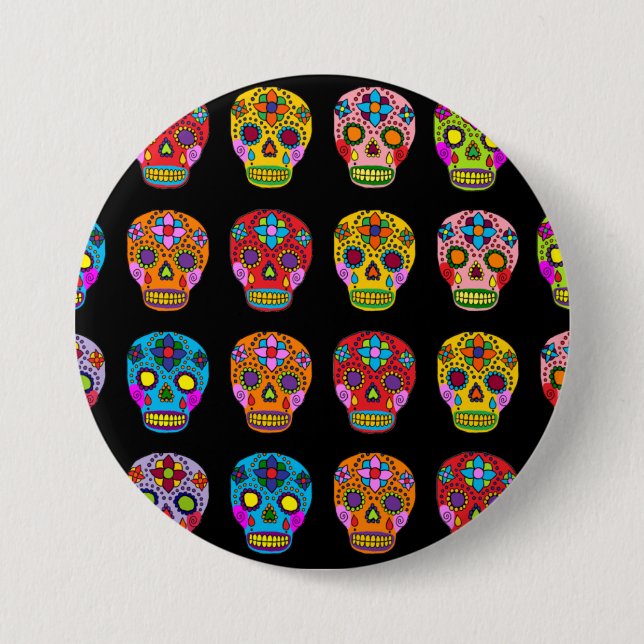 Sugar Skull 7.5 Cm Round Badge (Front)