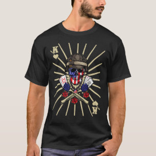 Sugar Skull American Flag 4th Of July Cool Patriot T-Shirt