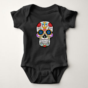 Sugar Skull anchor rose  Custom  baby one piece Baby Bodysuit