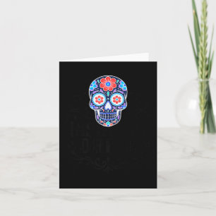 Sugar Skull And Bats Logo Black Text Premium  Card