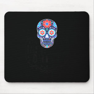 Sugar Skull And Bats Logo Black Text Premium  Mouse Pad