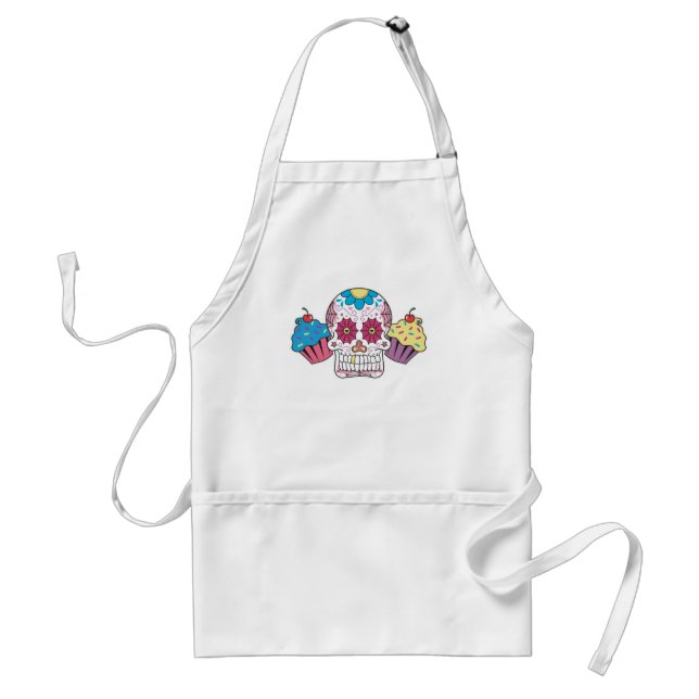 Sugar Skull and Cupcakes Standard Apron (Front)