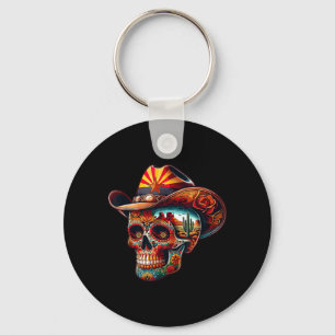 Sugar Skull Arizona Day Of The Government Agencyd Key Ring