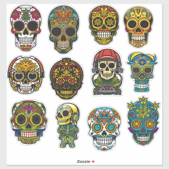 Sugar Skull Art 12 Piece Celebration Pack  (Sheet)