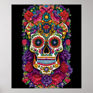 Sugar Skull Art - A Colourful Tribute Poster