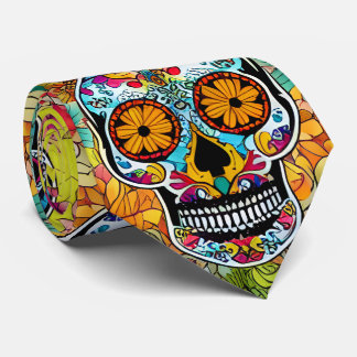 Sugar Skull Art - Art of Remembrance Tie