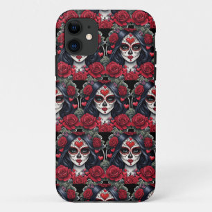 Sugar Skull Art - Beauty in Mourning iPhone 11 Case