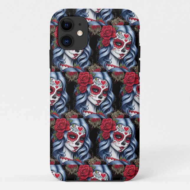 Sugar Skull Art - Bold Sugar Skull Makeup Case-Mate iPhone Case (Back)