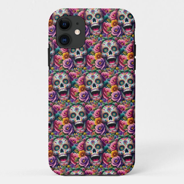 Sugar Skull Art - Bouquet of Bones Case-Mate iPhone Case (Back)