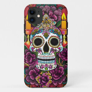 Sugar Skull Art - Candle Lit Altar iPhone 11 Case