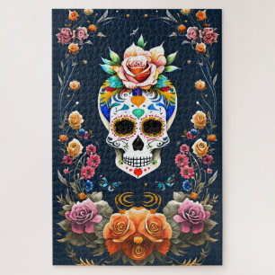 Sugar Skull Art - Celebrate Life Jigsaw Puzzle