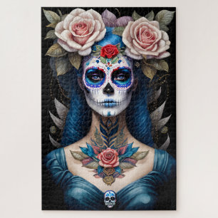 Sugar Skull Art - Colourful Dia de los Muertos Jigsaw Puzzle
