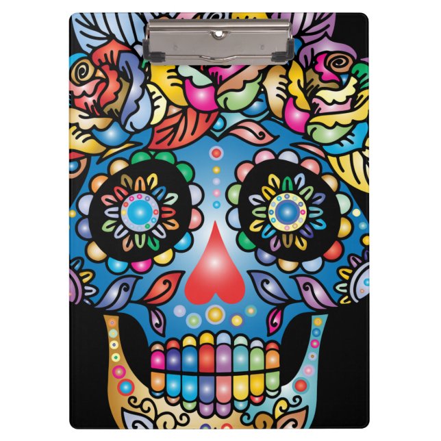 Sugar Skull Art, Day of the Dead Clipboard (Front)