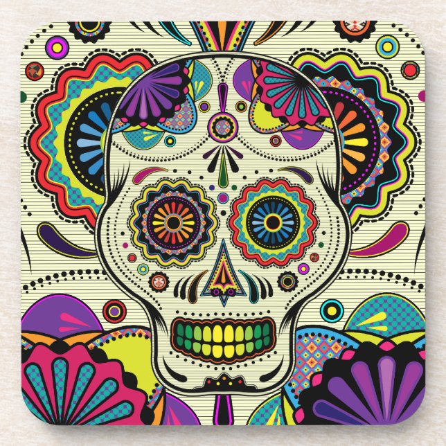 Sugar Skull Art / Day of the Dead coasters (Front)