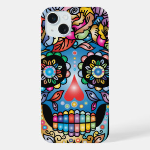 Sugar Skull Art, Day of the Dead iPhone 15 Plus Case
