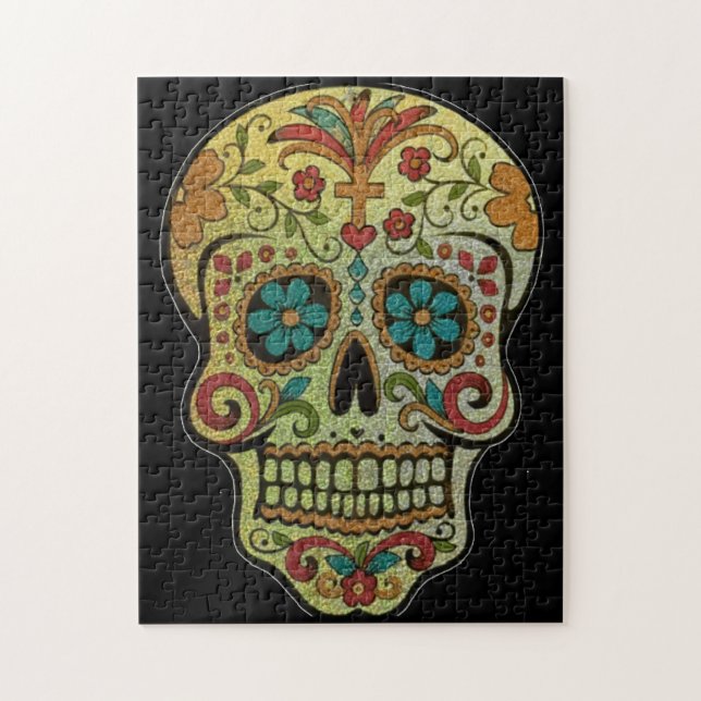 Sugar Skull Art, Day of the Dead Jigsaw Puzzle (Vertical)