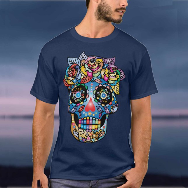 Sugar Skull Art, Day of the Dead T-Shirt (Creator Uploaded)