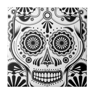 Sugar Skull Art / Day of the Dead - tile