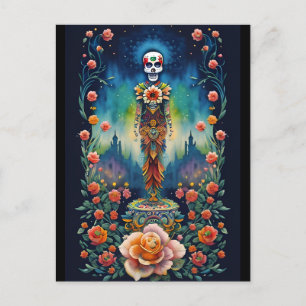 Sugar Skull Art - Dia de los Muertos Postcard