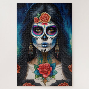Sugar Skull Art - Embrace Dia de los Muertos Jigsaw Puzzle