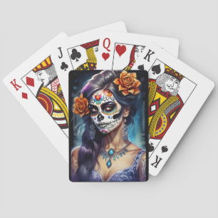 Sugar Skull Art - Faces of the Festival Playing Cards