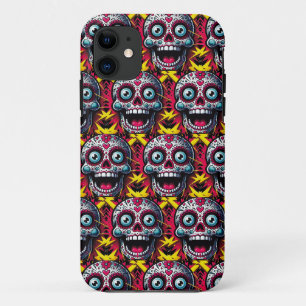 Sugar Skull Art - Feeling Electric Day of the Dead iPhone 11 Case