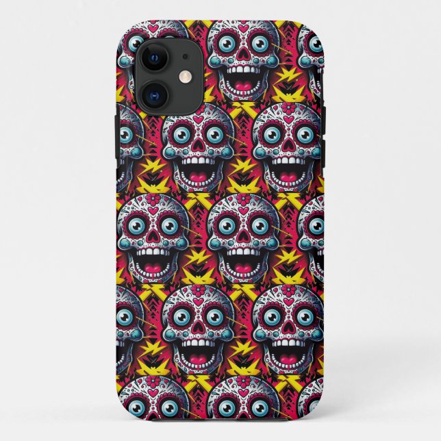 Sugar Skull Art - Feeling Electric Day of the Dead Case-Mate iPhone Case (Back)