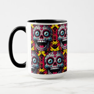 Sugar Skull Art - Feeling Electric Day of the Dead Mug
