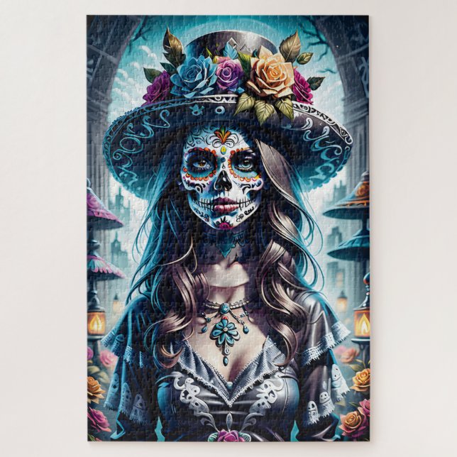 Sugar Skull Art -  Festive Spirit Jigsaw Puzzle (Vertical)