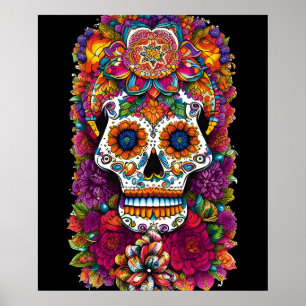 Sugar Skull Art - Fiesta of Colours Poster