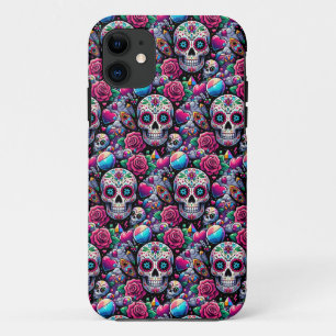 Sugar Skull Art - Floral Immortality iPhone 11 Case