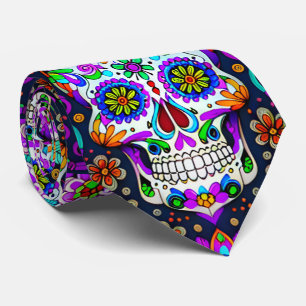Sugar Skull Art - Life in Death Tie