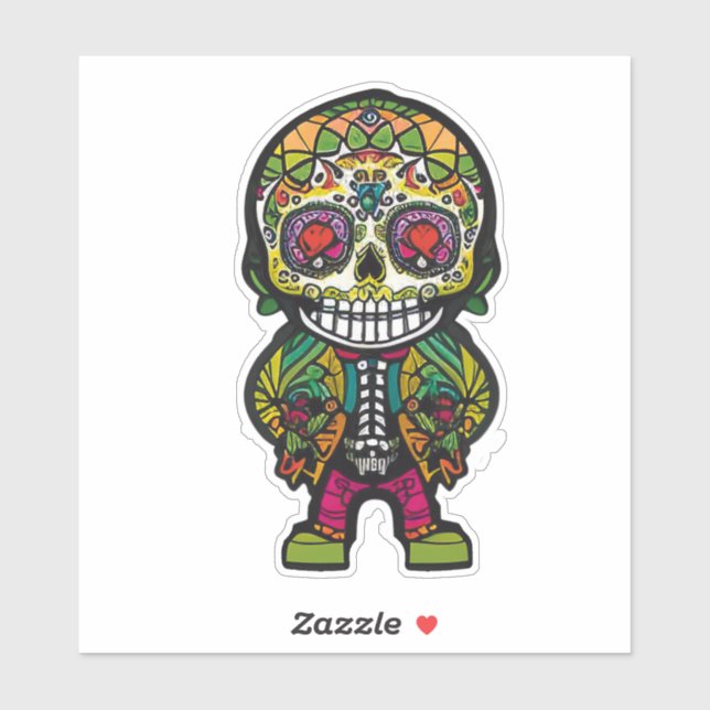 Sugar Skull Art - Male Skeleton in Street Clothes (Sheet)