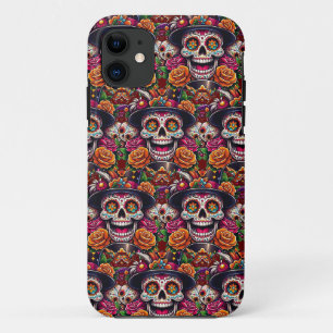 Sugar Skull Art - Marigold Sugar Skull iPhone 11 Case