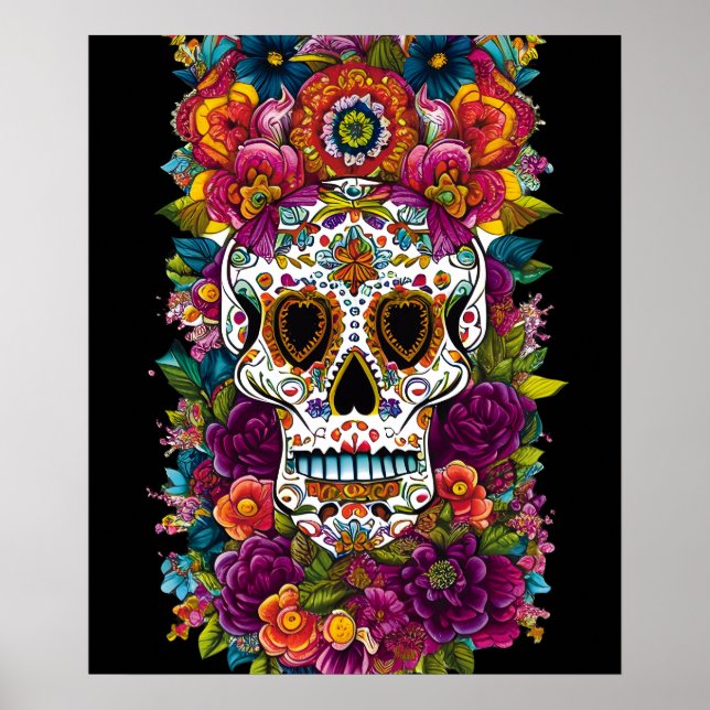 Sugar Skull Art - Mexico's Day of the Dead Poster (Front)