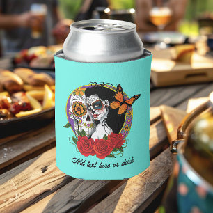 Sugar Skull Art Nouveau Can Cooler