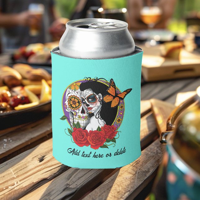 Sugar Skull Art Nouveau Can Cooler (Creator Uploaded)