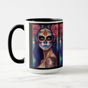 Sugar Skull Art - Roses and Revelry Mug