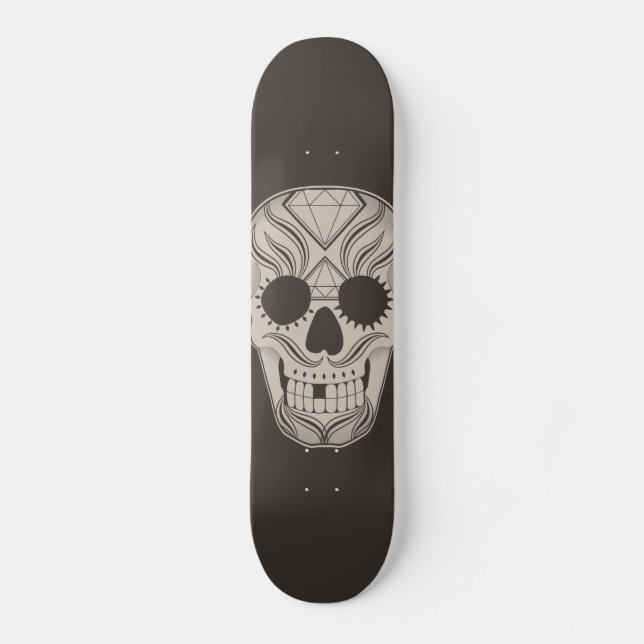 Sugar Skull art skateboard (Front)
