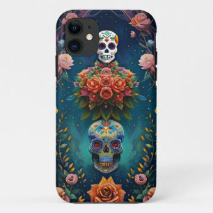 Sugar Skull Art - Traditional Dia de los Muertos iPhone 11 Case